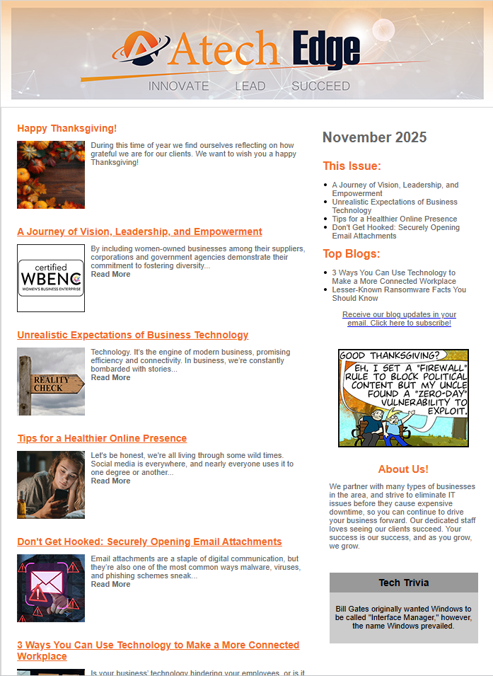 November 2025 Newsletter